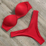Bandeau Ruffle Bikini Set