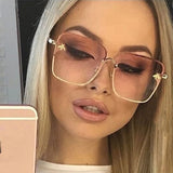 Rimless Square Bee Sunglasses  UV400