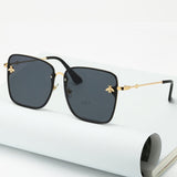 Rimless Square Bee Sunglasses  UV400