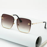 Rimless Square Bee Sunglasses  UV400
