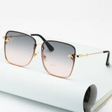 Rimless Square Bee Sunglasses  UV400