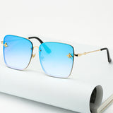 Rimless Square Bee Sunglasses  UV400