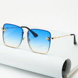 Rimless Square Bee Sunglasses  UV400