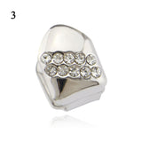 Gold Teeth Grillz Top Crystal Grills Dental Mouth Punk Teeth Caps Cosplay Party Tooth Rapper Funny Jewelry Gift