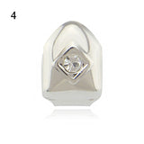 Gold Teeth Grillz Top Crystal Grills Dental Mouth Punk Teeth Caps Cosplay Party Tooth Rapper Funny Jewelry Gift