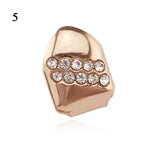 Gold Teeth Grillz Top Crystal Grills Dental Mouth Punk Teeth Caps Cosplay Party Tooth Rapper Funny Jewelry Gift