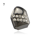 Gold Teeth Grillz Top Crystal Grills Dental Mouth Punk Teeth Caps Cosplay Party Tooth Rapper Funny Jewelry Gift