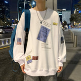 Fashion Brand Hoodies 2021 Black White Print Spring Autumn Hip Hop Loose Casual Men's Sweatshirts Punk Streetwear Clothes