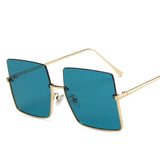 Yoovos 2021 Sunglasses Women Luxury Sun Glasses For Women Glasses Retro Brand Square Sunglasses Women Metal Half Frame Eyewear