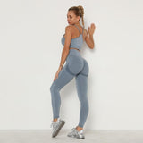 Seamless Women Sport Set For Gym Long Sleeve Top High Waist Belly Control Leggings Clothes Seamless Sport Suit Sexy Booty Girls